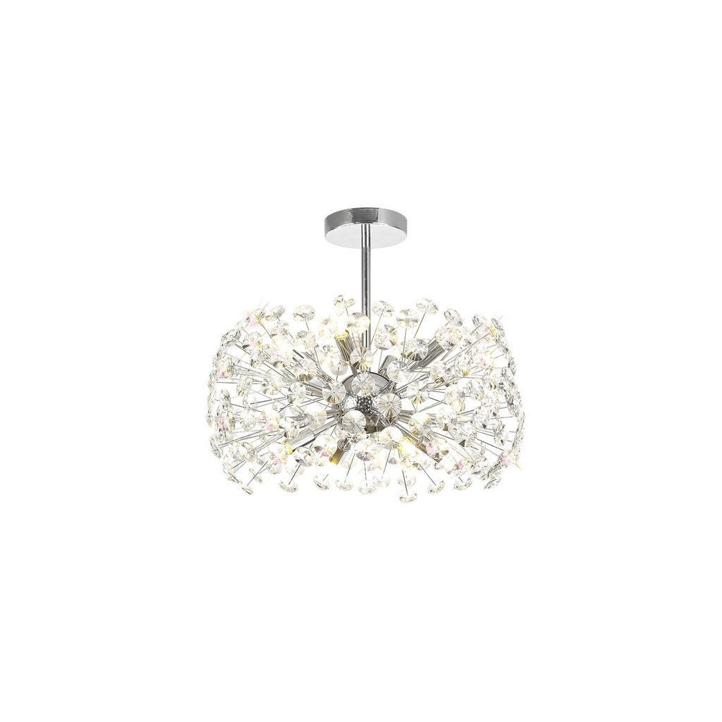 NL82029 Paris 8 Light Ceiling Light Polished Chrome Crystal