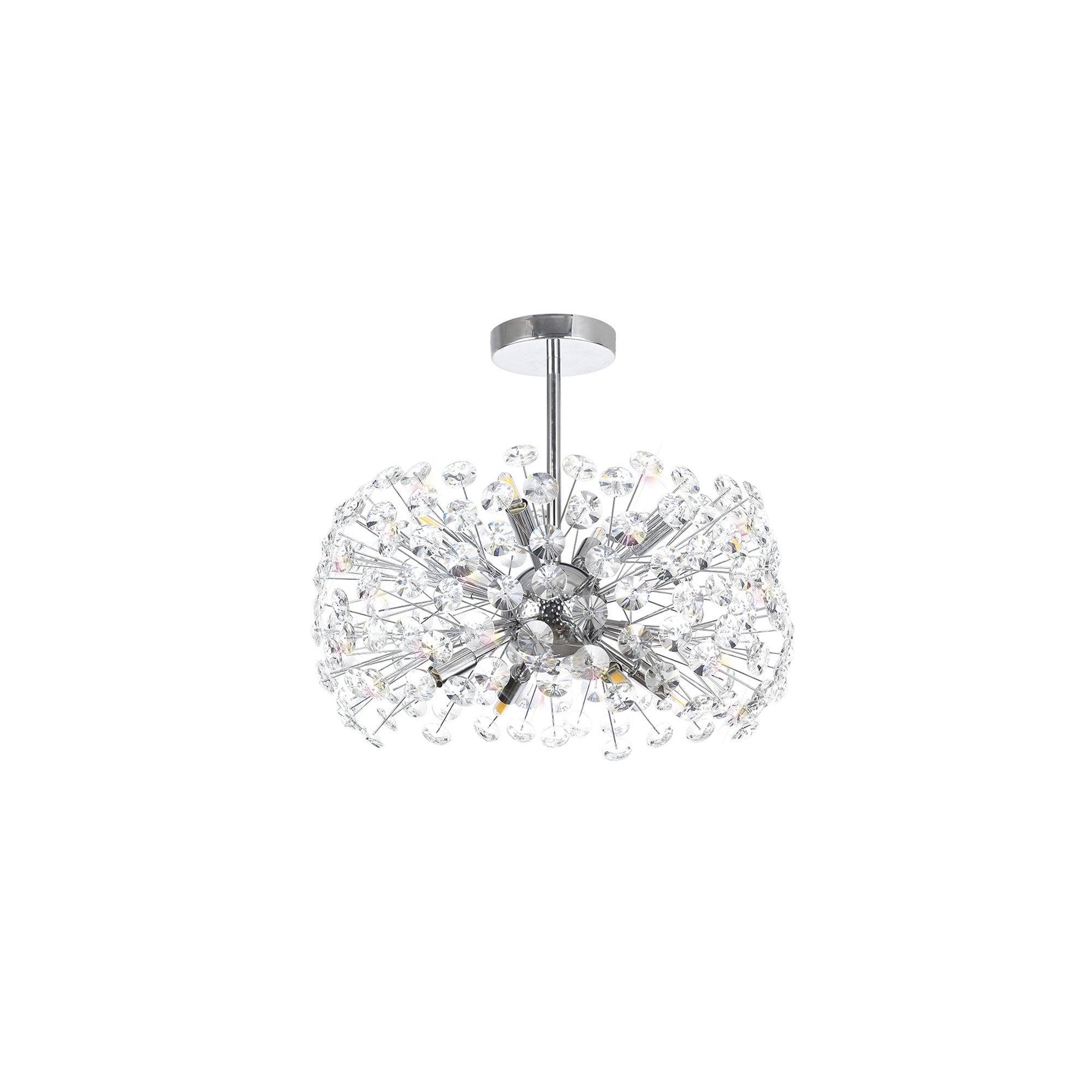 NL82029 Paris 8 Light Ceiling Light Polished Chrome Crystal