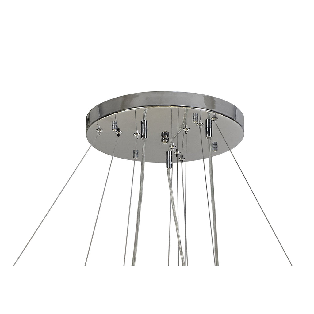 NL82039 Paris 74 Light 3 Tier Pendant Polished Chrome Crystal