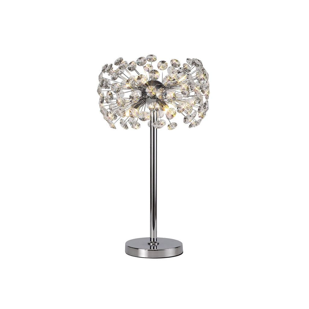 NL82049 Paris 6 Light Table Lamp Polished Chrome Crystal
