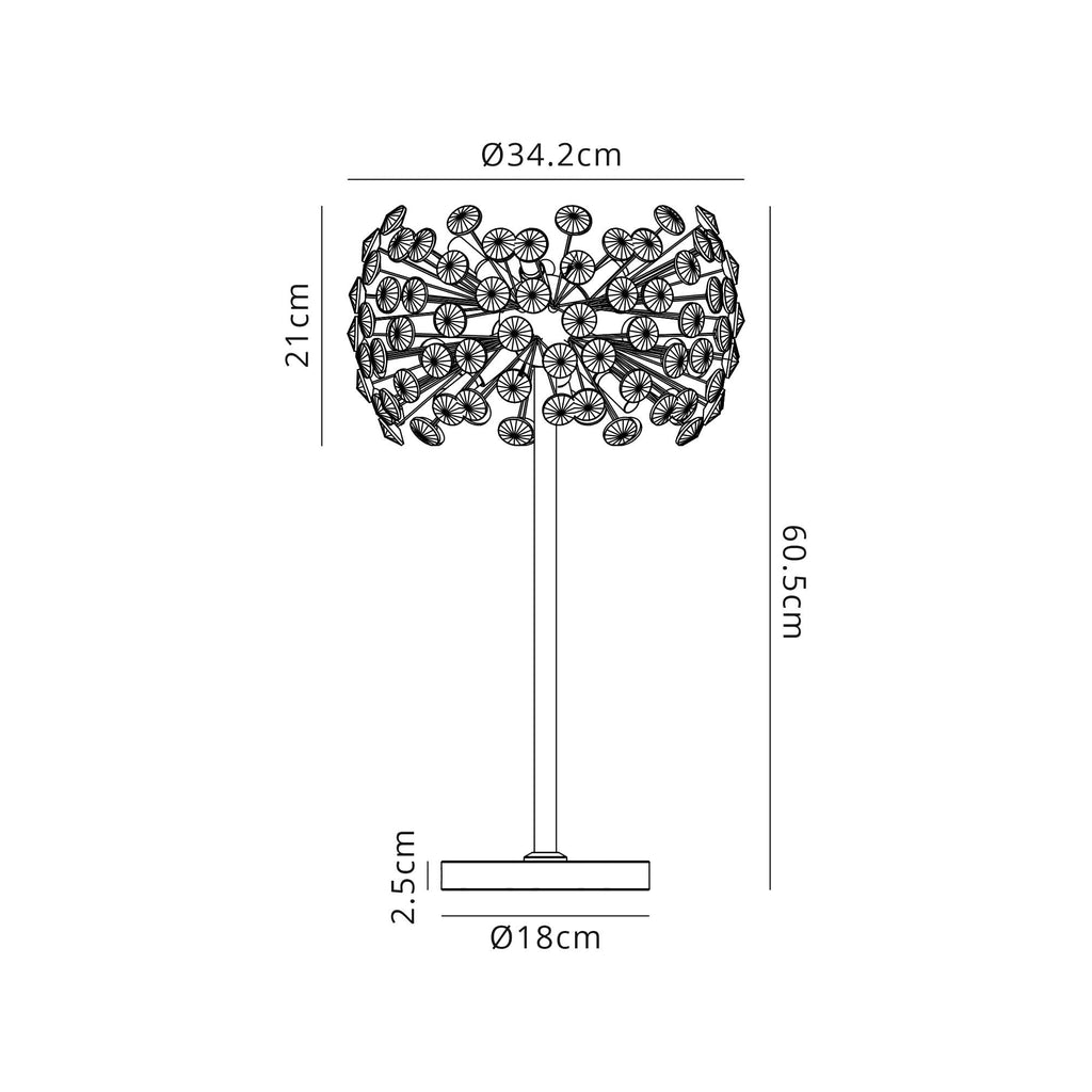 NL82049 Paris 6 Light Table Lamp Polished Chrome Crystal