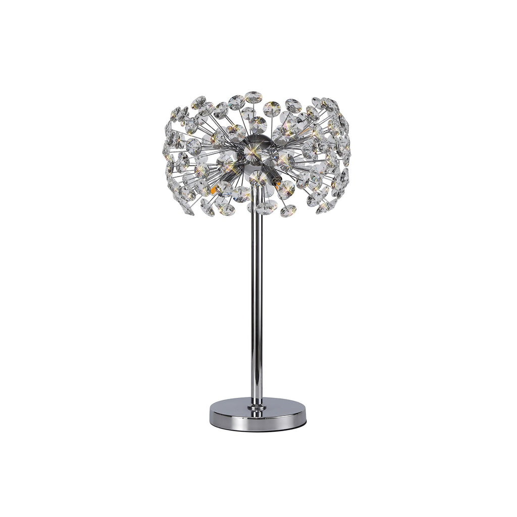 NL82049 Paris 6 Light Table Lamp Polished Chrome Crystal