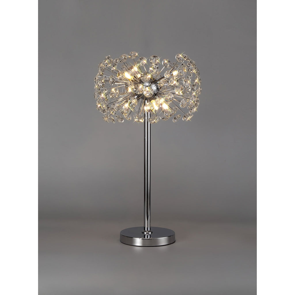 NL82049 Paris 6 Light Table Lamp Polished Chrome Crystal