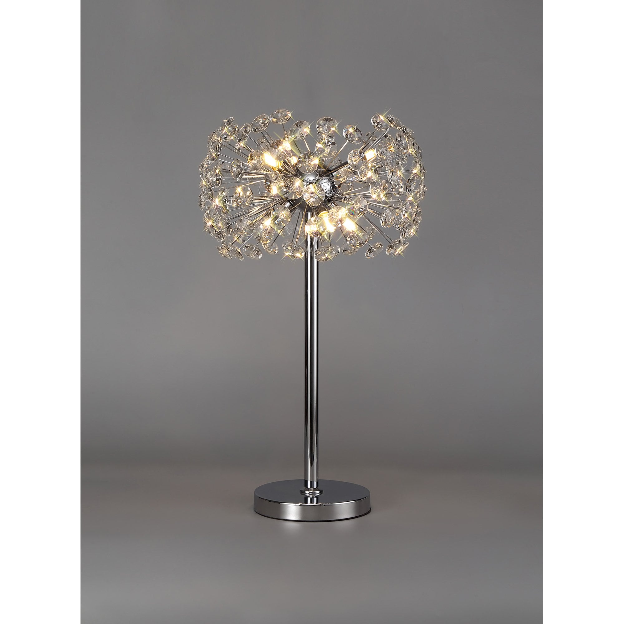 NL82049 Paris 6 Light Table Lamp Polished Chrome Crystal