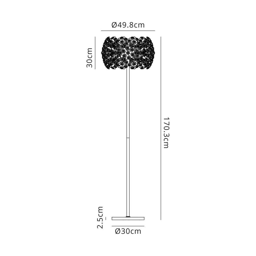 NL82059 Paris 8 Light Floor Lamp Polished Chrome Crystal