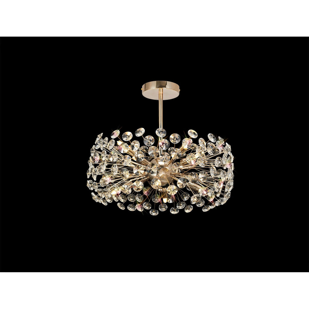 NL82079 Paris 8 Light Ceiling Light French Gold Crystal