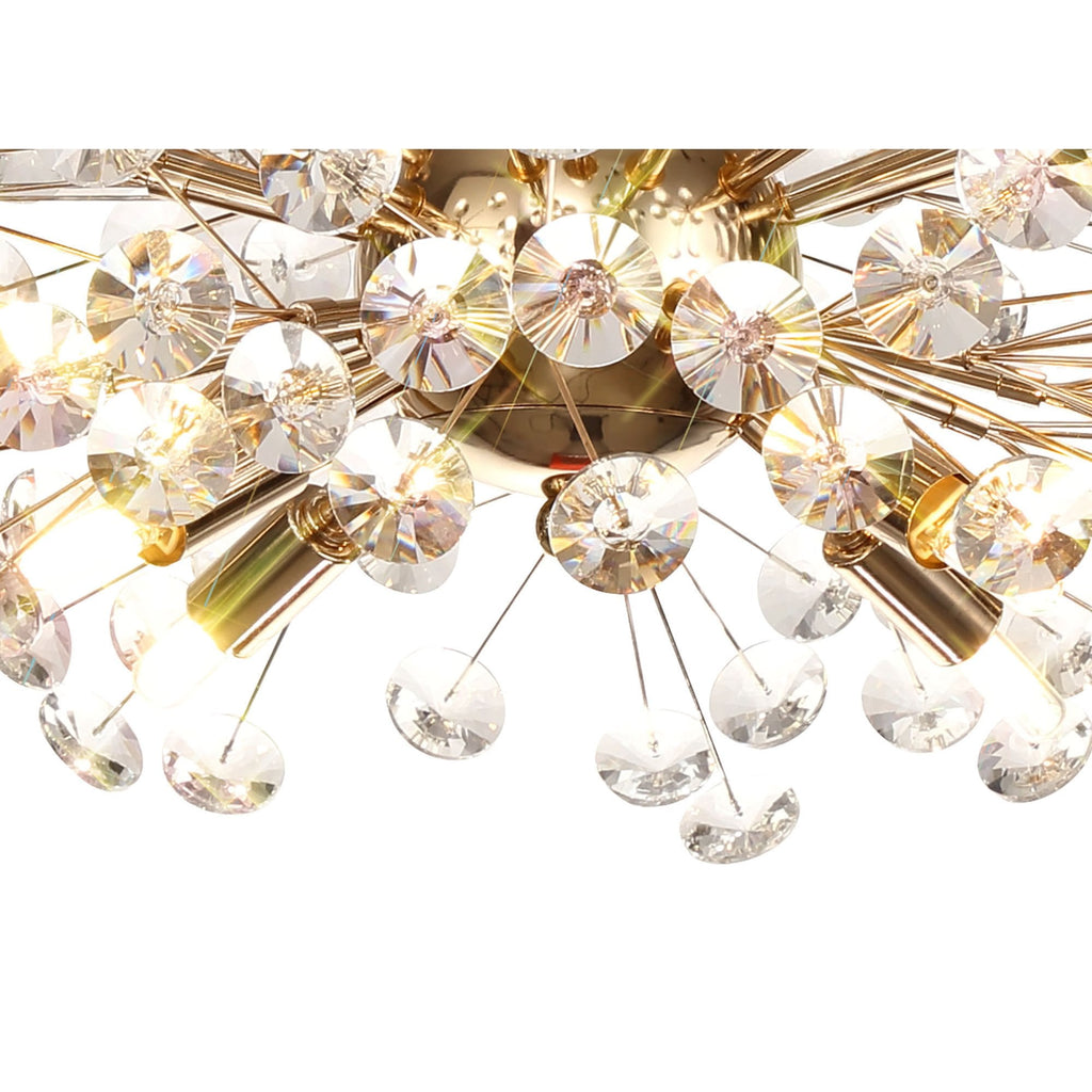 NL82079 Paris 8 Light Ceiling Light French Gold Crystal