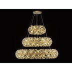 NL82089 Paris  74 Light 3 Tier Pendant French Gold Crystal