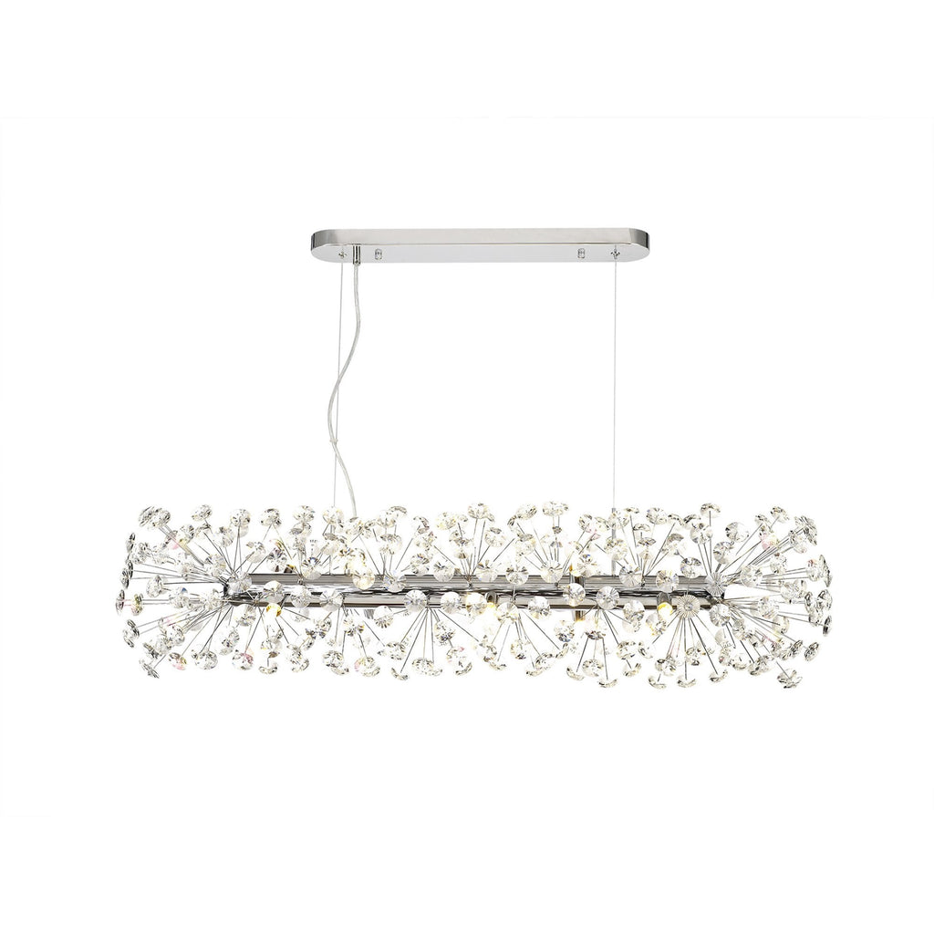 NL82929 Paris 10 Light Oblong Linear Pendant Polished Chrome Crystal