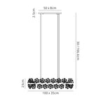 NL82929 Paris 10 Light Oblong Linear Pendant Polished Chrome Crystal