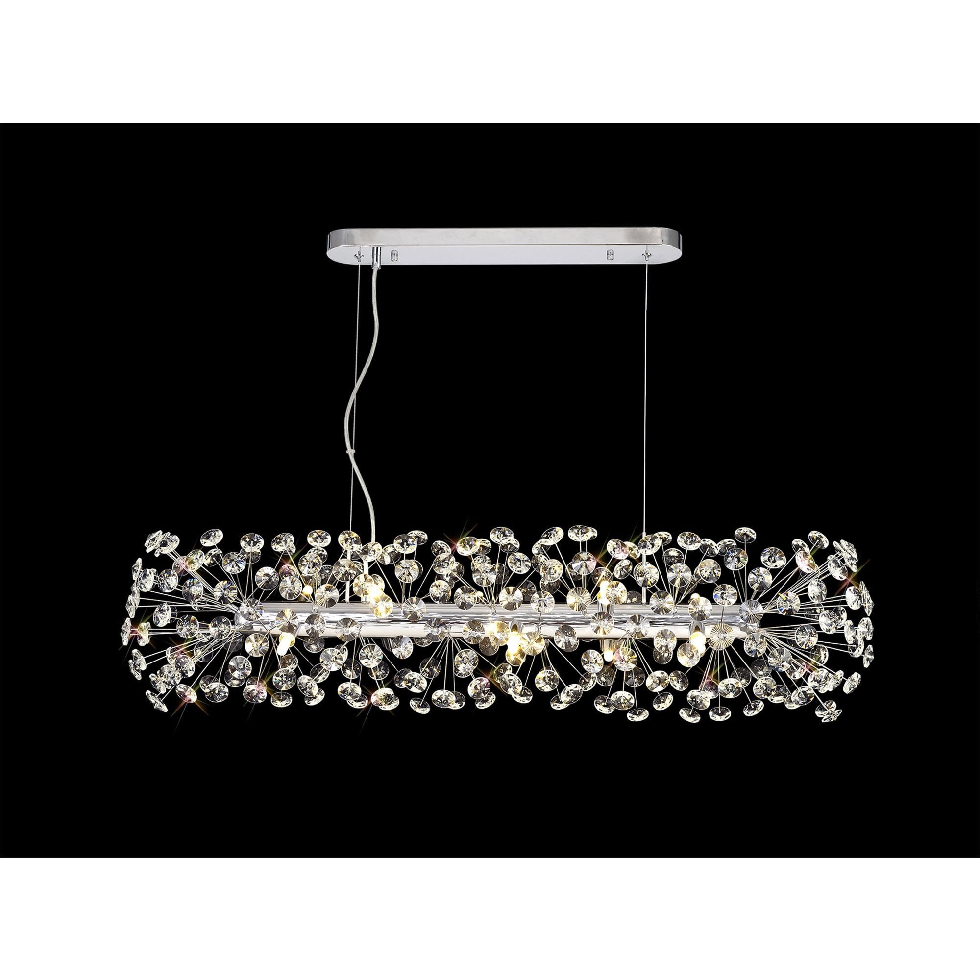NL82929 Paris 10 Light Oblong Linear Pendant Polished Chrome Crystal