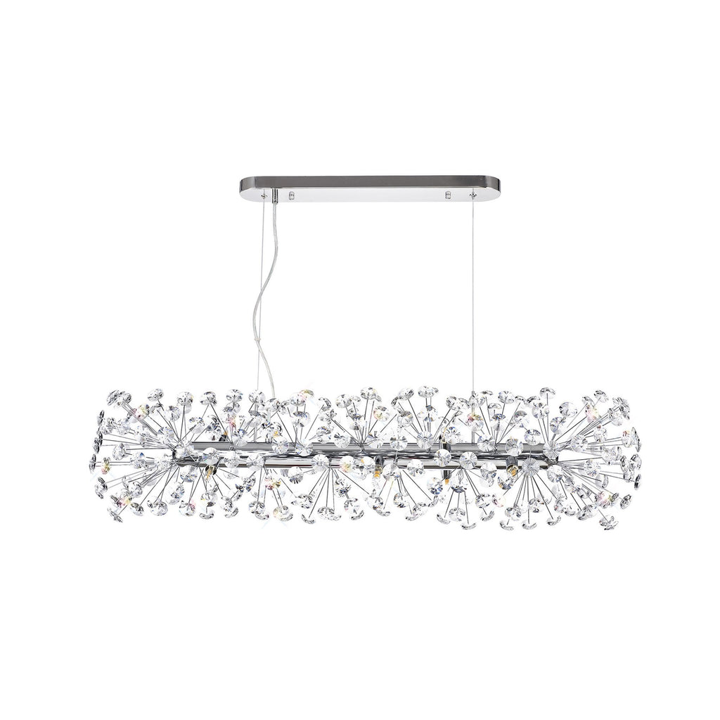 NL82929 Paris 10 Light Oblong Linear Pendant Polished Chrome Crystal
