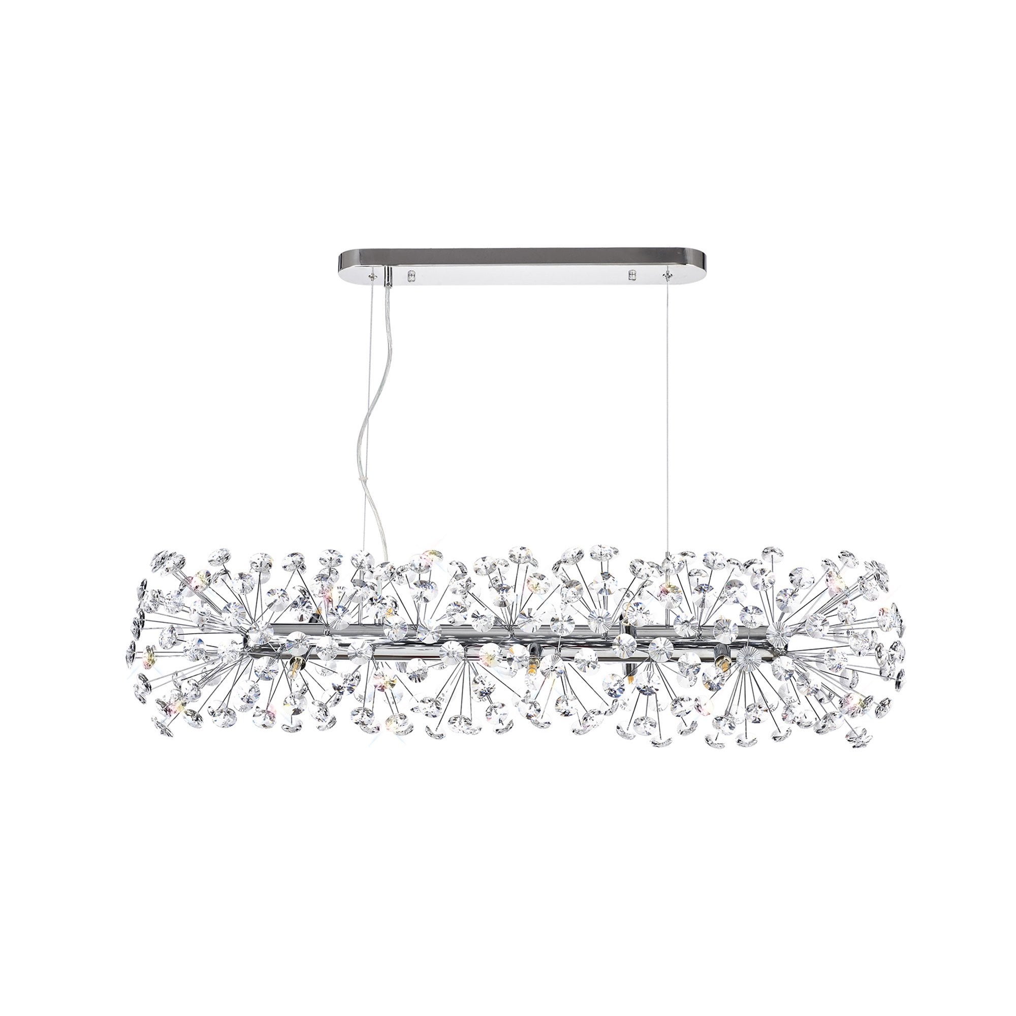 NL82929 Paris 10 Light Oblong Linear Pendant Polished Chrome Crystal