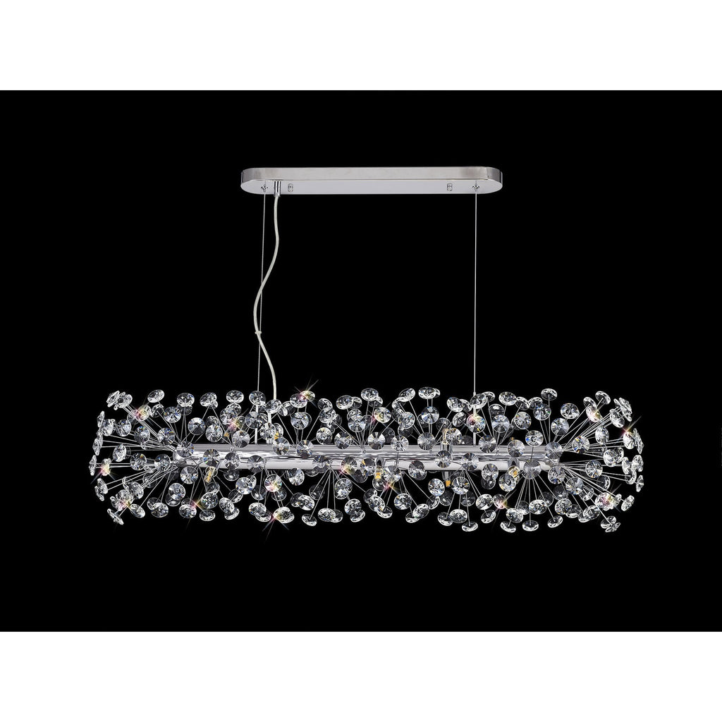 NL82929 Paris 10 Light Oblong Linear Pendant Polished Chrome Crystal