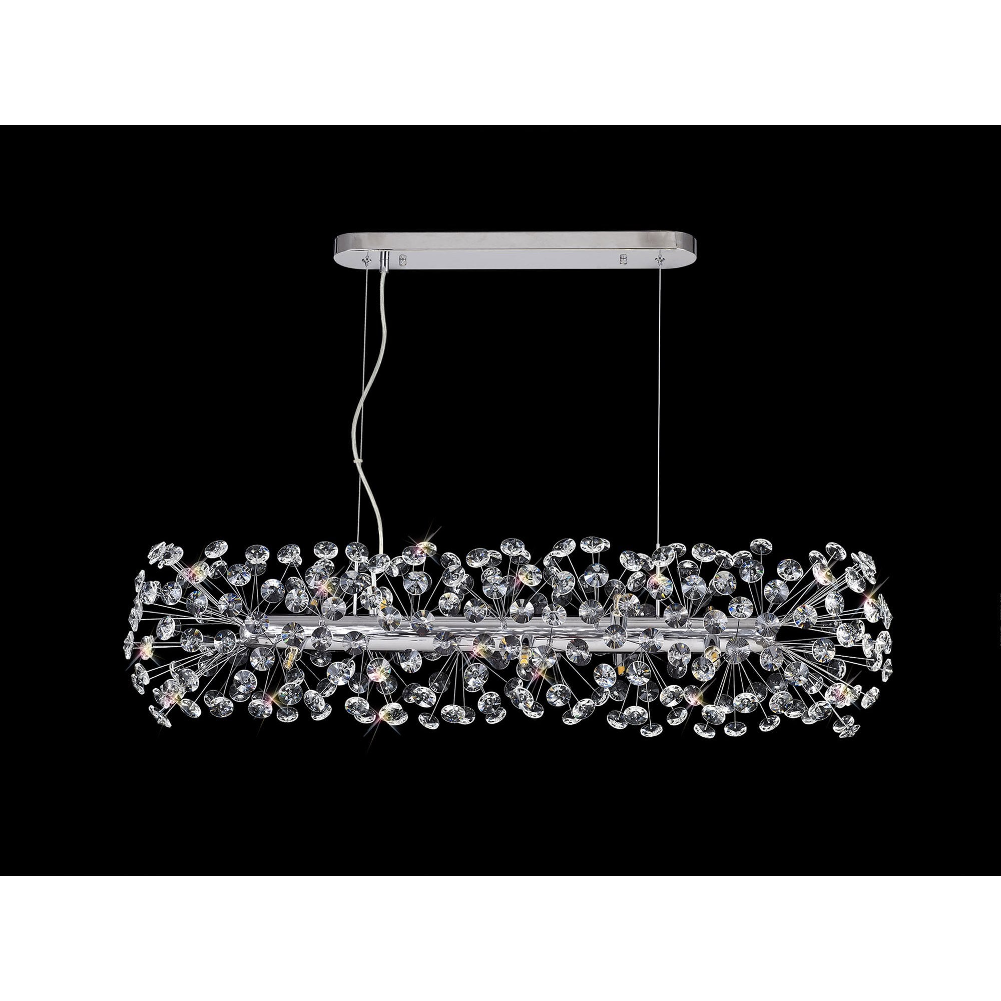 NL82929 Paris 10 Light Oblong Linear Pendant Polished Chrome Crystal