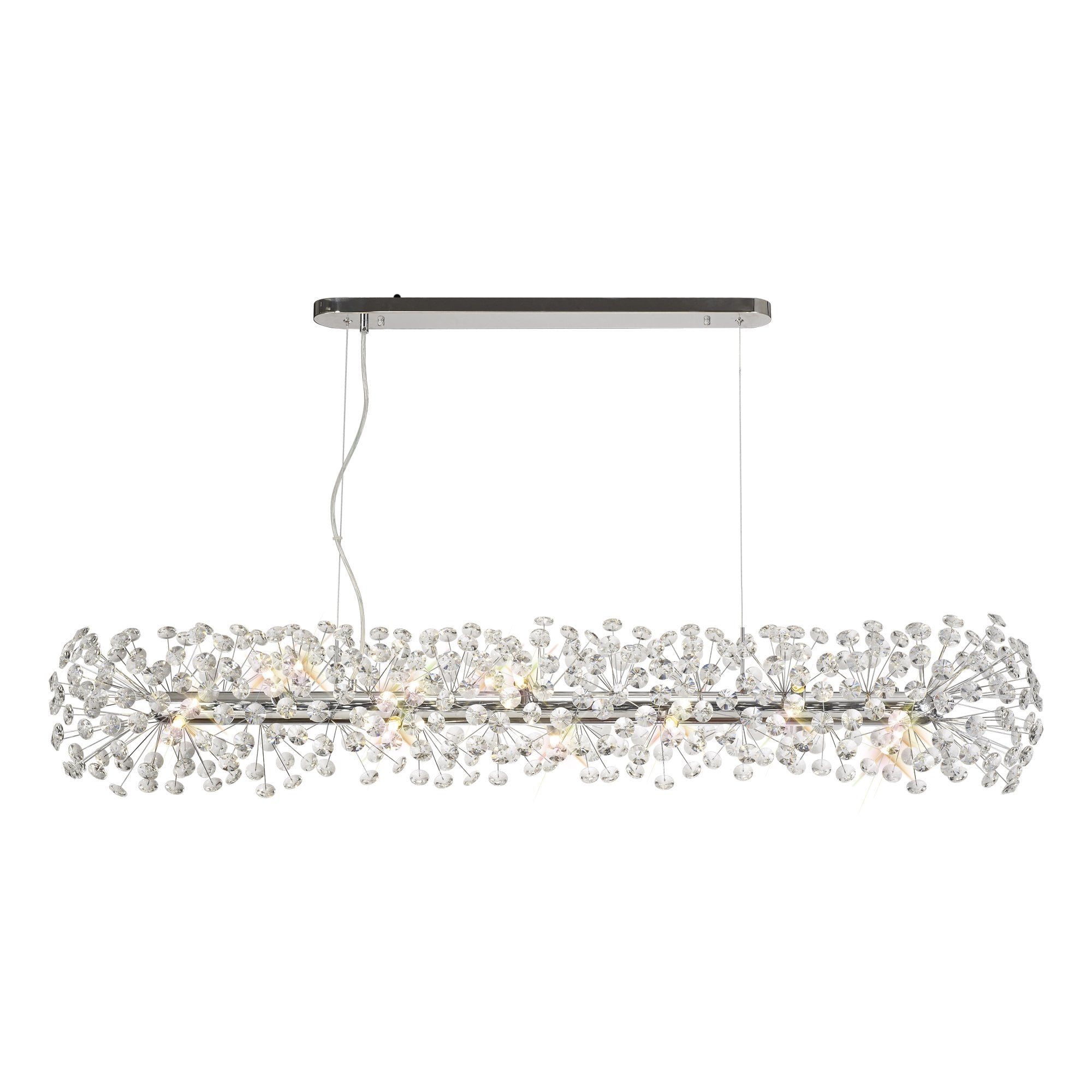 NL82939 Paris 14 Light Oblong Linear Pendant Polished Chrome Crystal