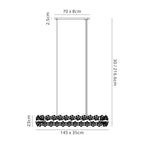 NL82939 Paris 14 Light Oblong Linear Pendant Polished Chrome Crystal