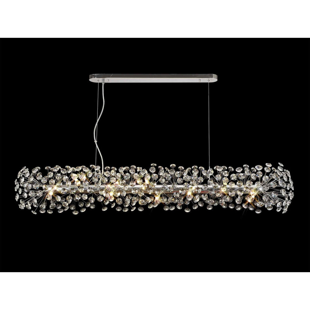 NL82939 Paris 14 Light Oblong Linear Pendant Polished Chrome Crystal