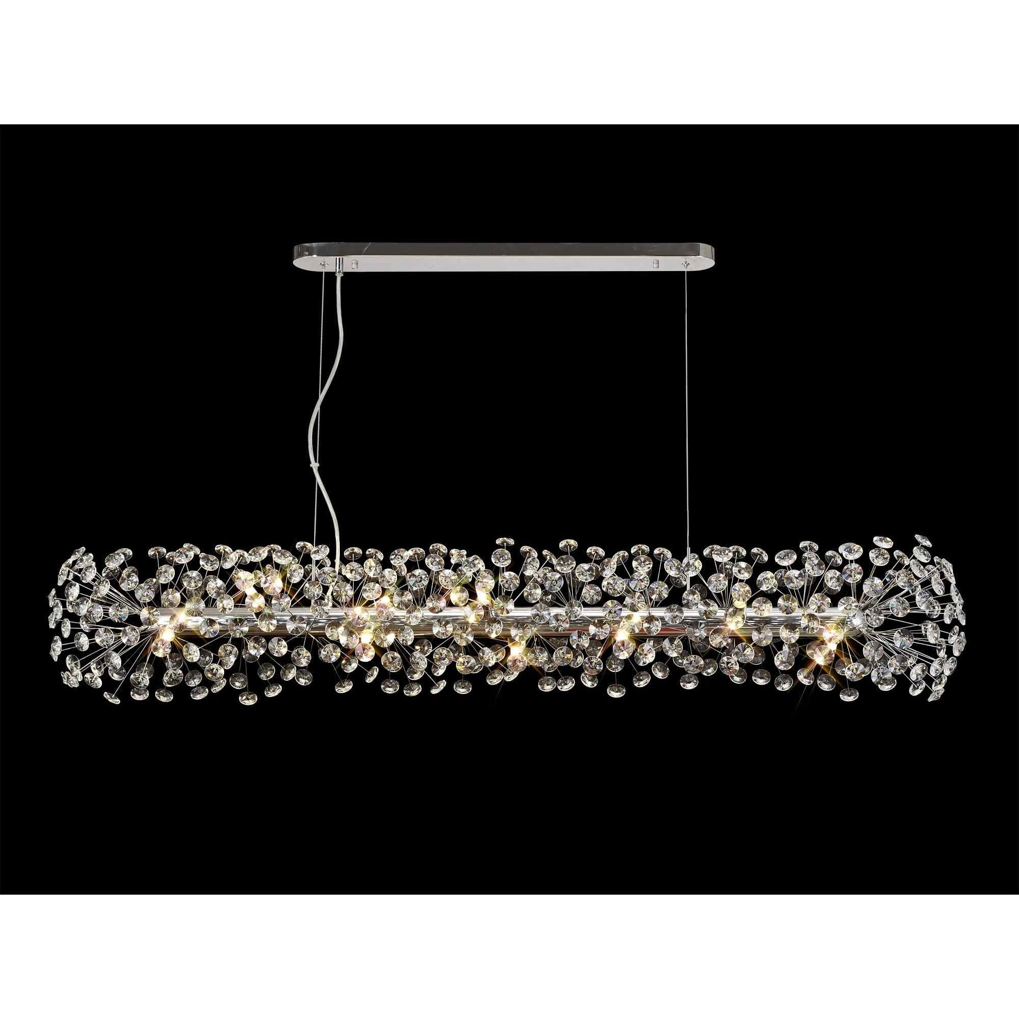 NL82939 Paris 14 Light Oblong Linear Pendant Polished Chrome Crystal