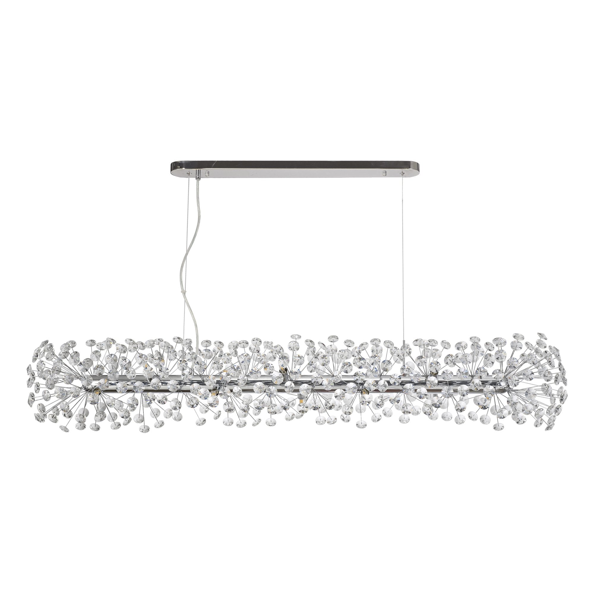 NL82939 Paris 14 Light Oblong Linear Pendant Polished Chrome Crystal
