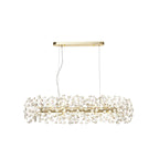 NL82949 Paris 10 Light Oblong Linear Pendant French Gold Crystal