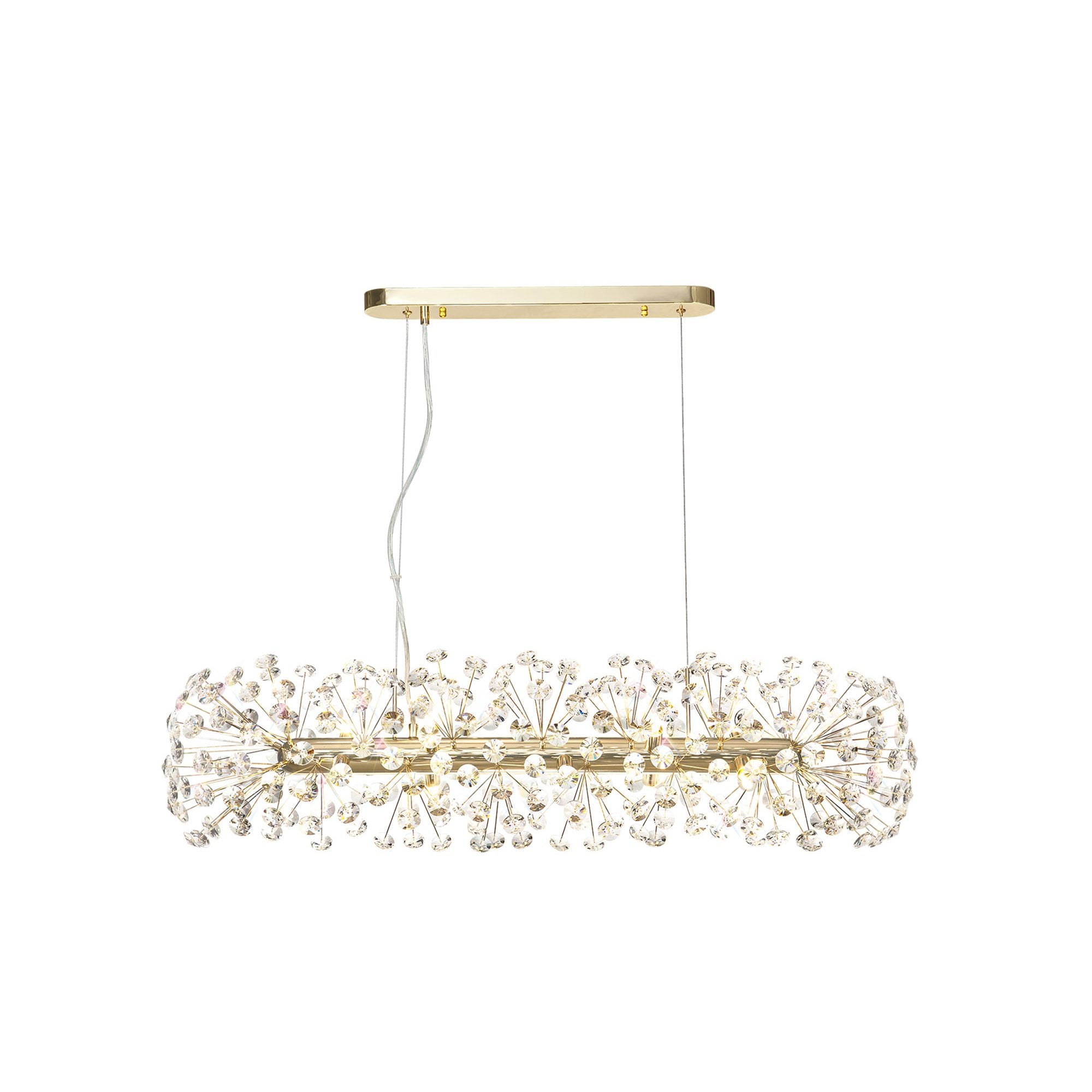 NL82949 Paris 10 Light Oblong Linear Pendant French Gold Crystal