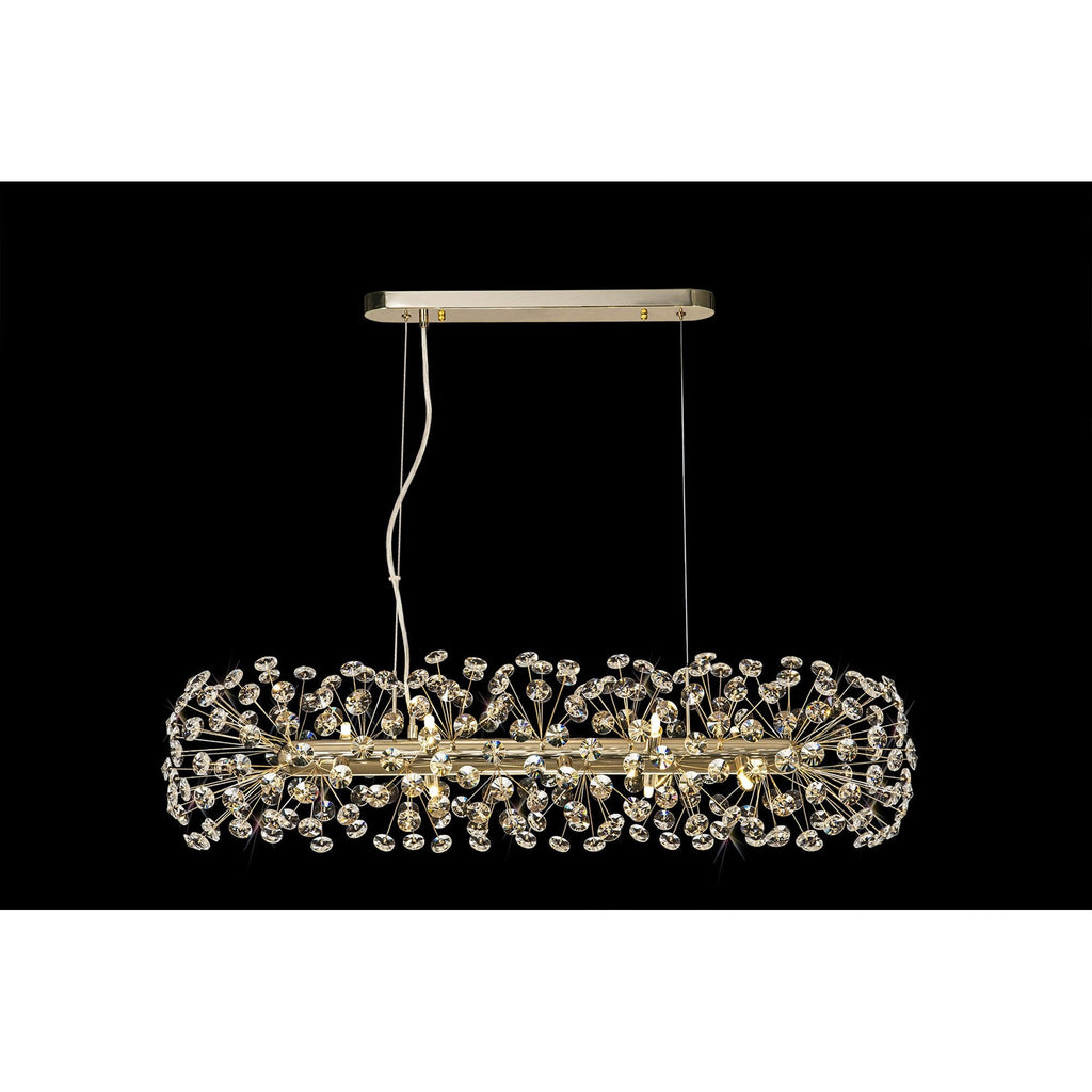 NL82949 Paris 10 Light Oblong Linear Pendant French Gold Crystal