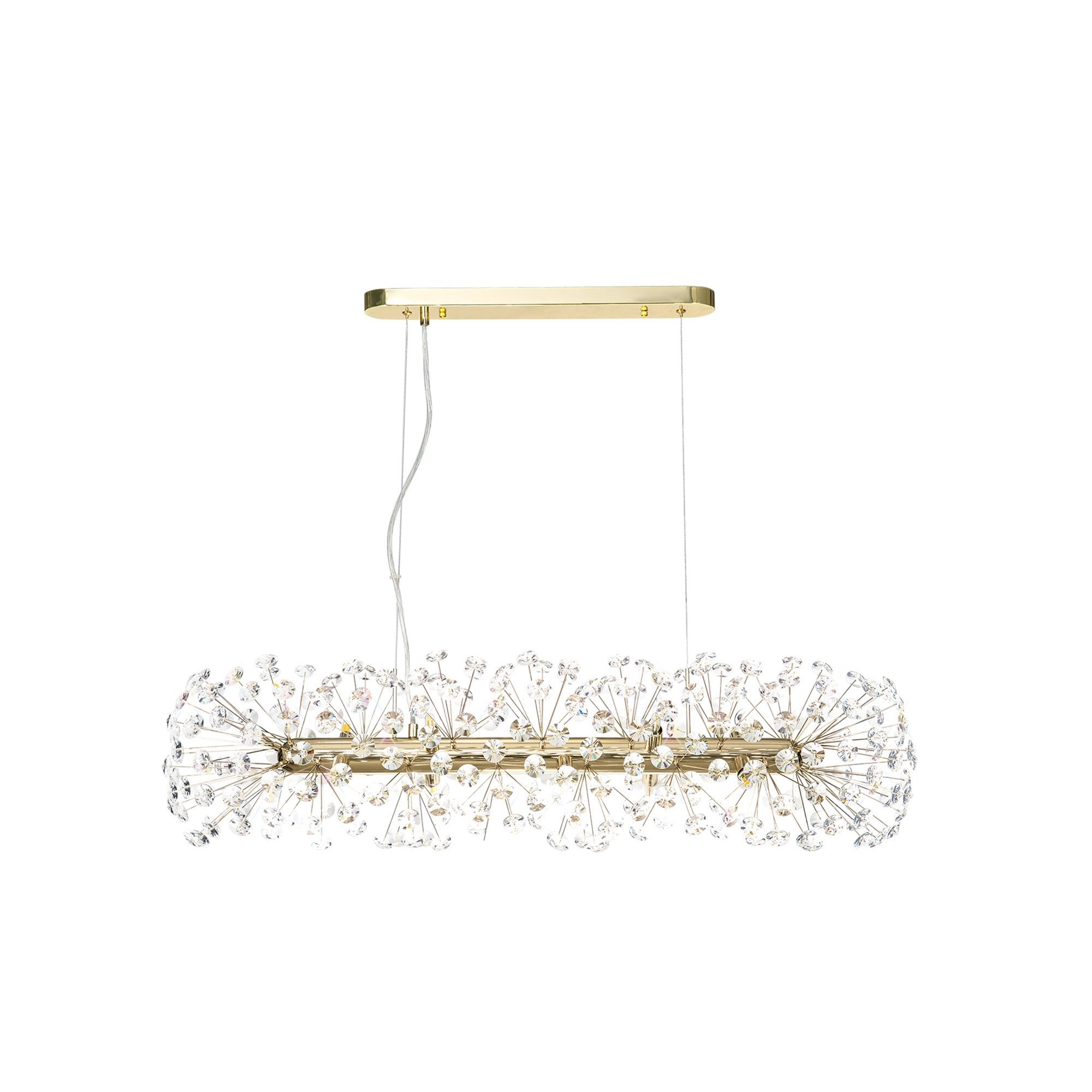 NL82949 Paris 10 Light Oblong Linear Pendant French Gold Crystal