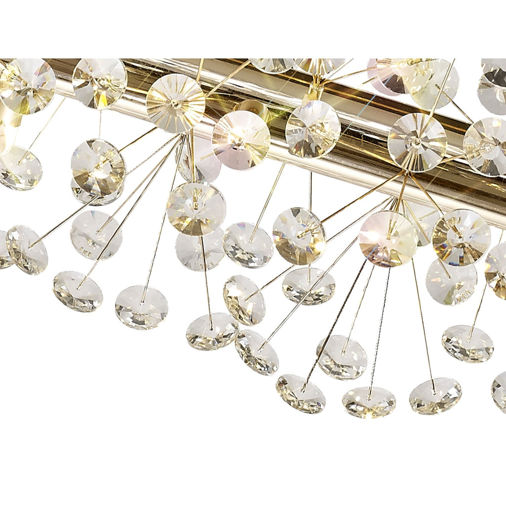 NL82949 Paris 10 Light Oblong Linear Pendant French Gold Crystal