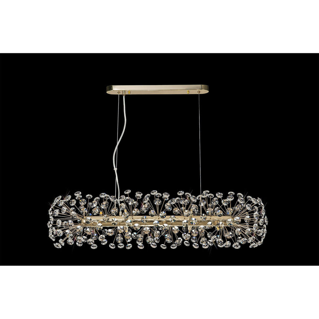 NL82949 Paris 10 Light Oblong Linear Pendant French Gold Crystal