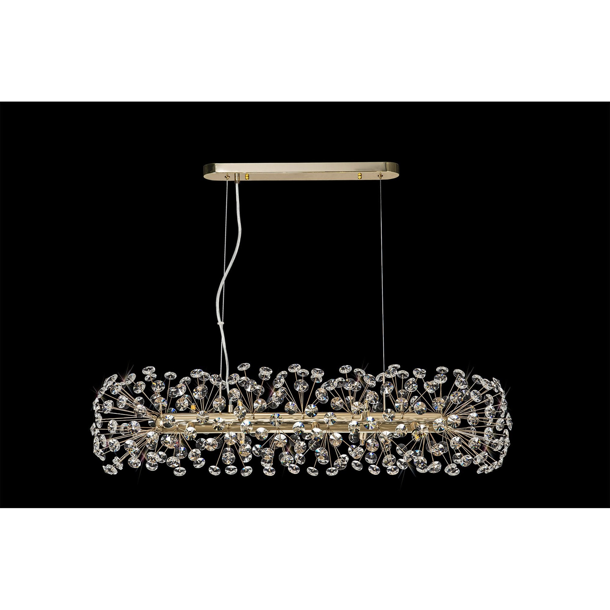 NL82949 Paris 10 Light Oblong Linear Pendant French Gold Crystal