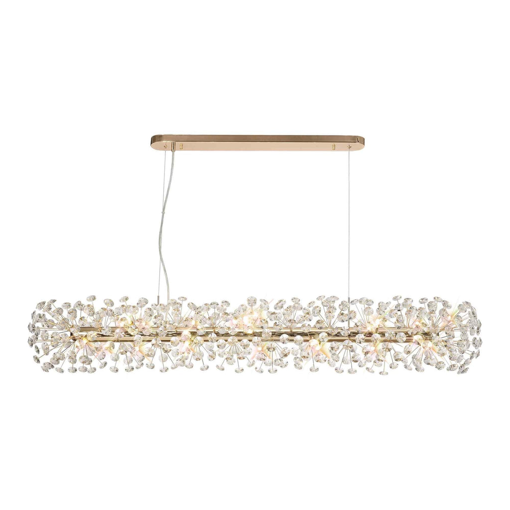NL82959 Paris 14 Light Oblong Linear Pendant French Gold Crystal
