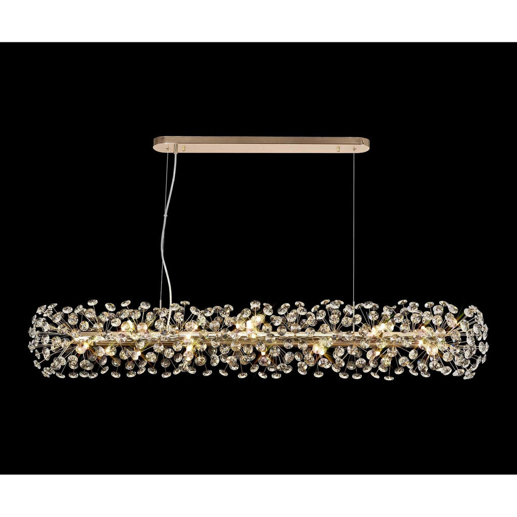 NL82959 Paris 14 Light Oblong Linear Pendant French Gold Crystal