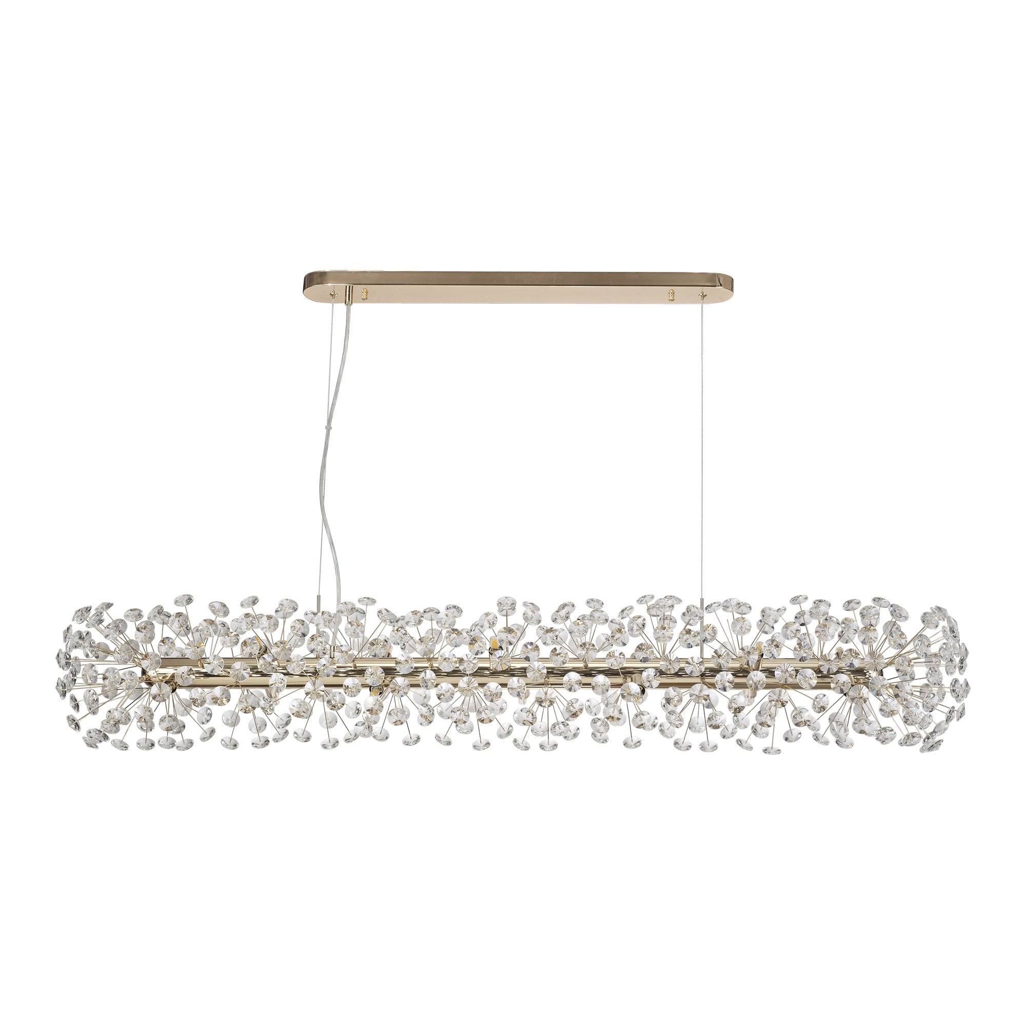 NL82959 Paris 14 Light Oblong Linear Pendant French Gold Crystal