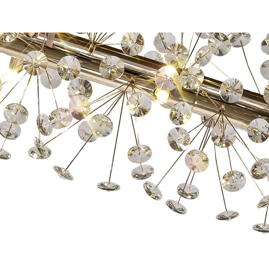 NL82959 Paris 14 Light Oblong Linear Pendant French Gold Crystal