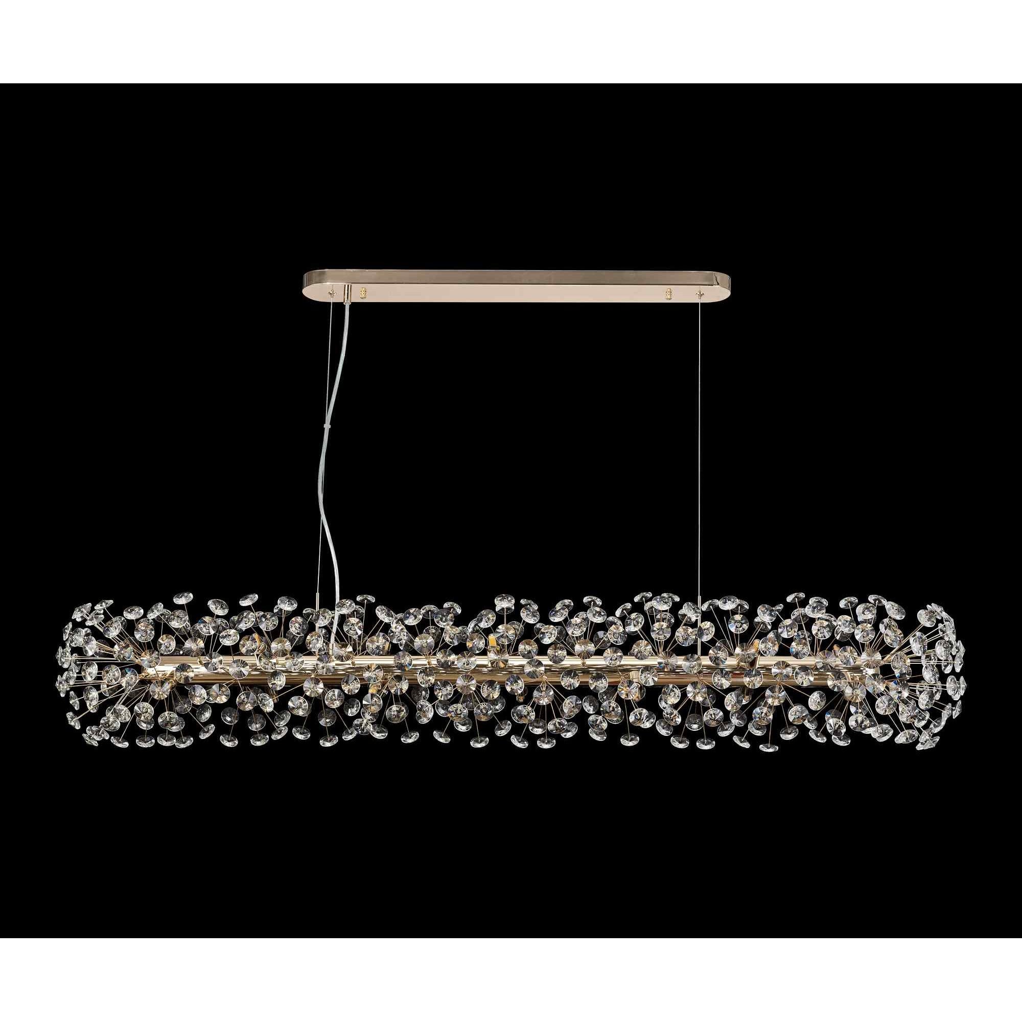 NL82959 Paris 14 Light Oblong Linear Pendant French Gold Crystal