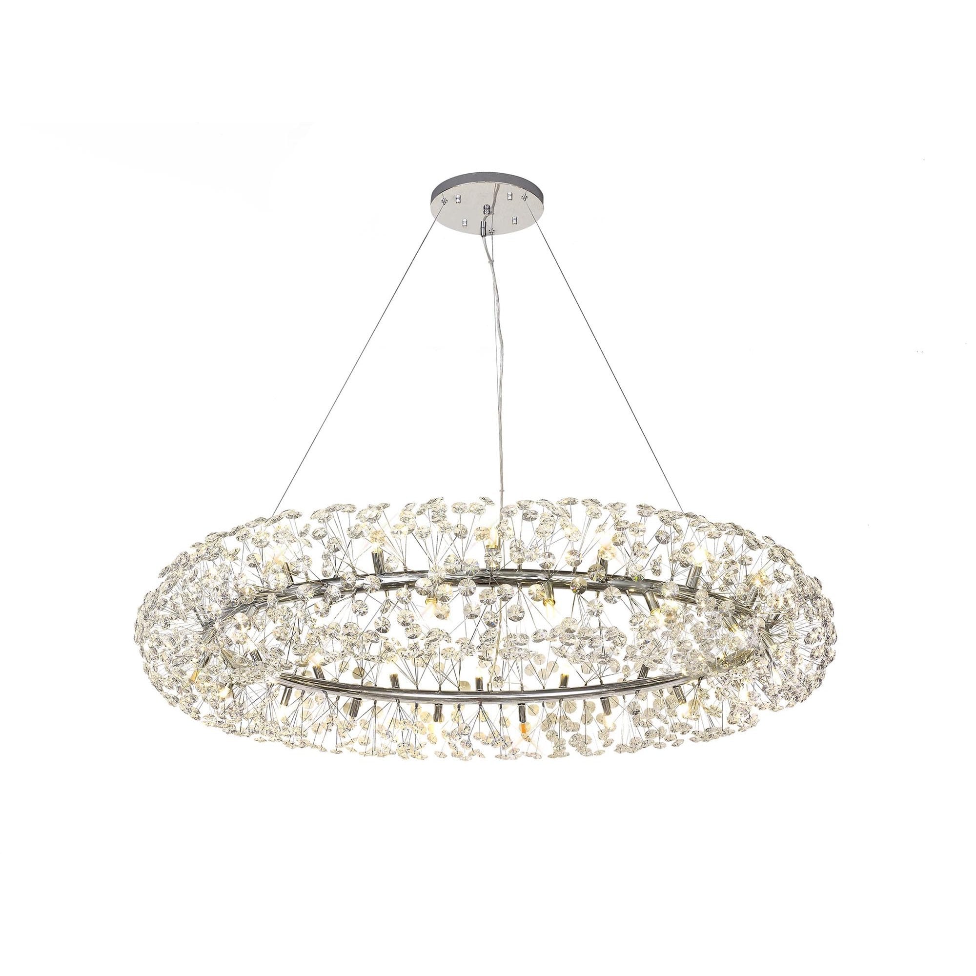 NL83849 Paris 36 Light Pendant Polished Chrome Crystal