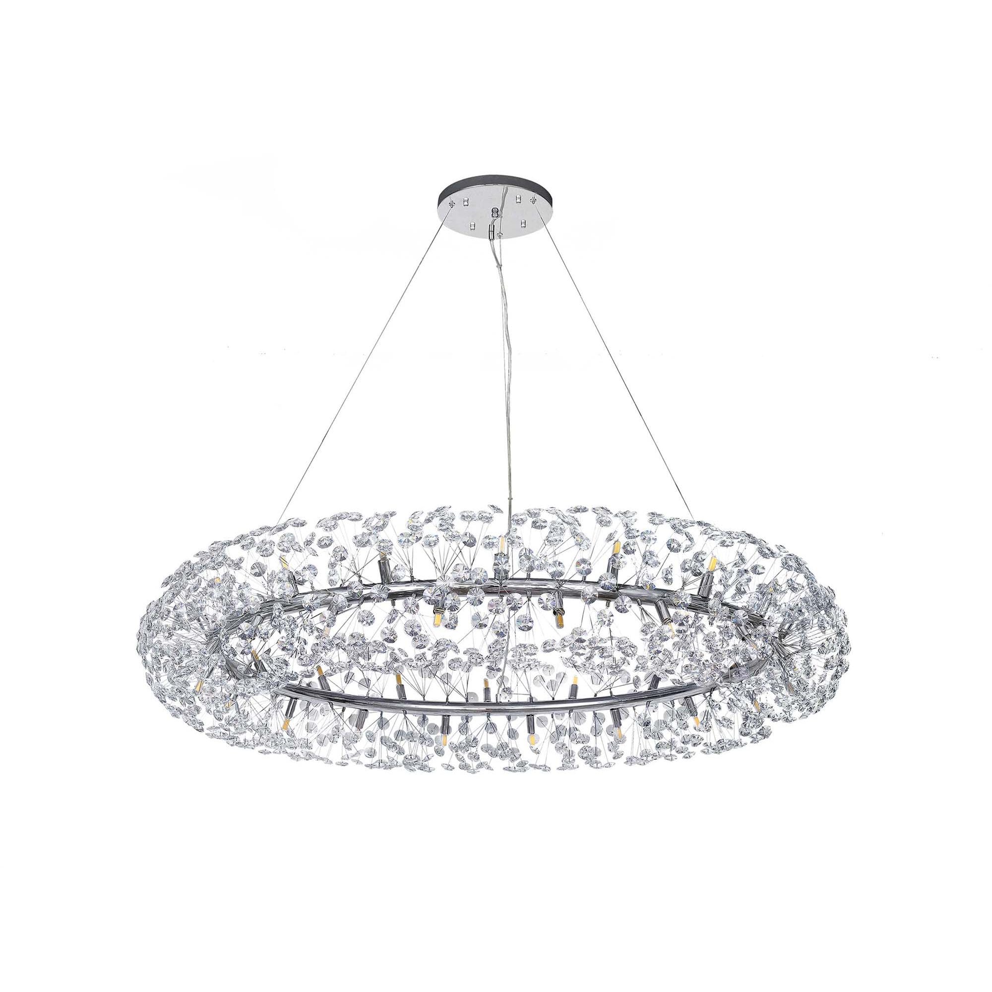 NL83849 Paris 36 Light Pendant Polished Chrome Crystal