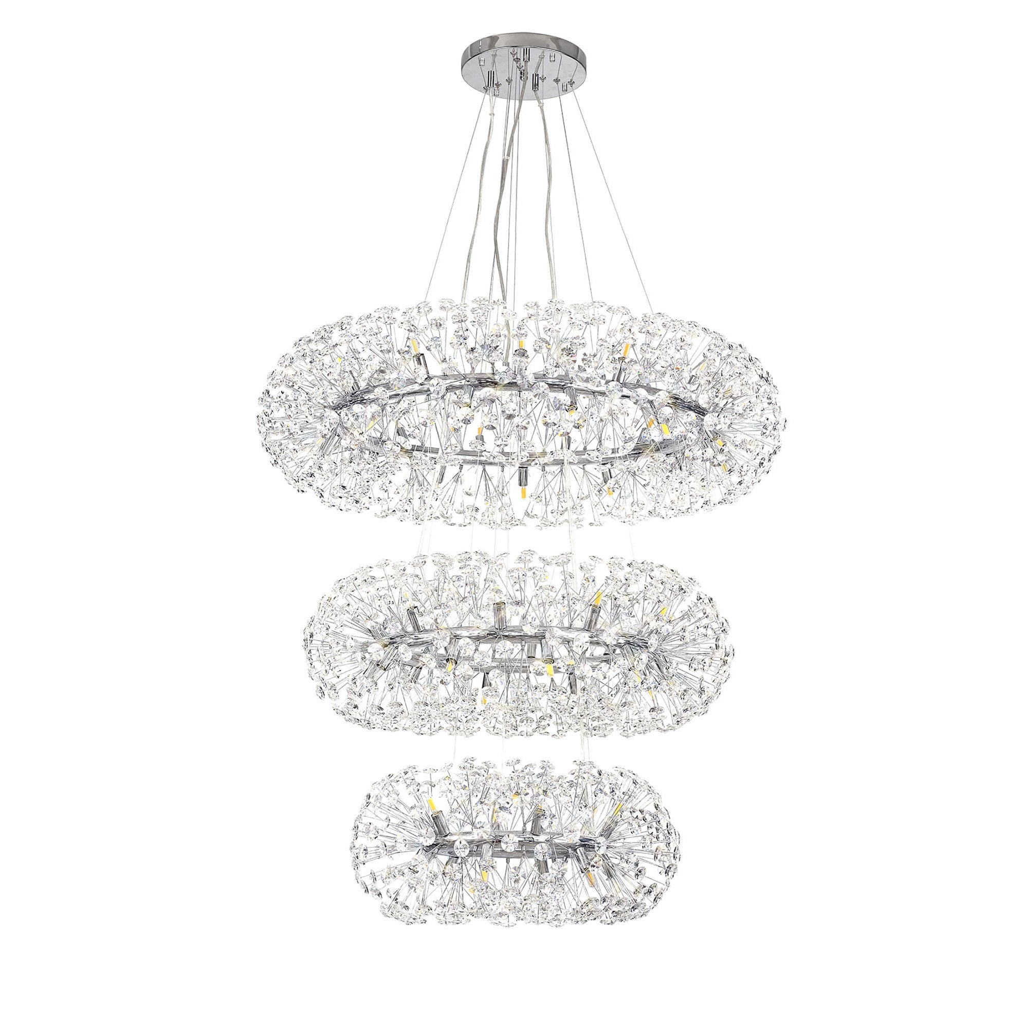 NL84239 Paris 58 Light 3 Tier Pendant Polished Chrome Crystal