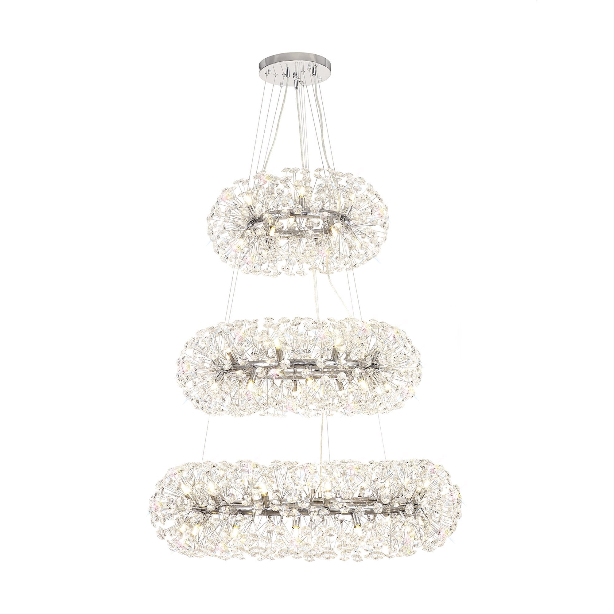 NL84239 Paris 58 Light 3 Tier Pendant Polished Chrome Crystal
