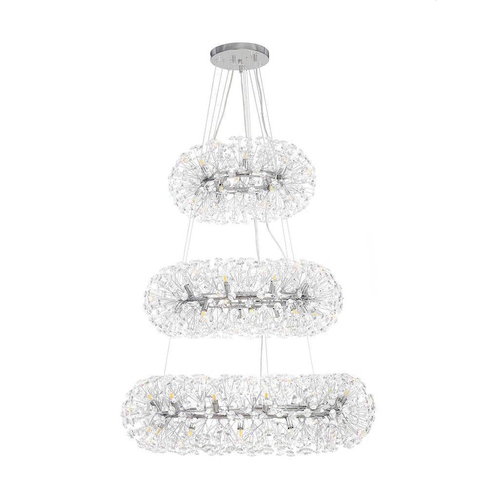 NL84239 Paris 58 Light 3 Tier Pendant Polished Chrome Crystal