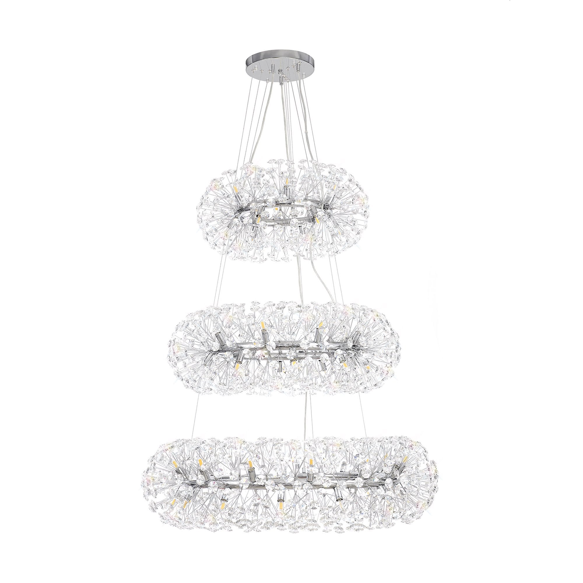 NL84239 Paris 58 Light 3 Tier Pendant Polished Chrome Crystal