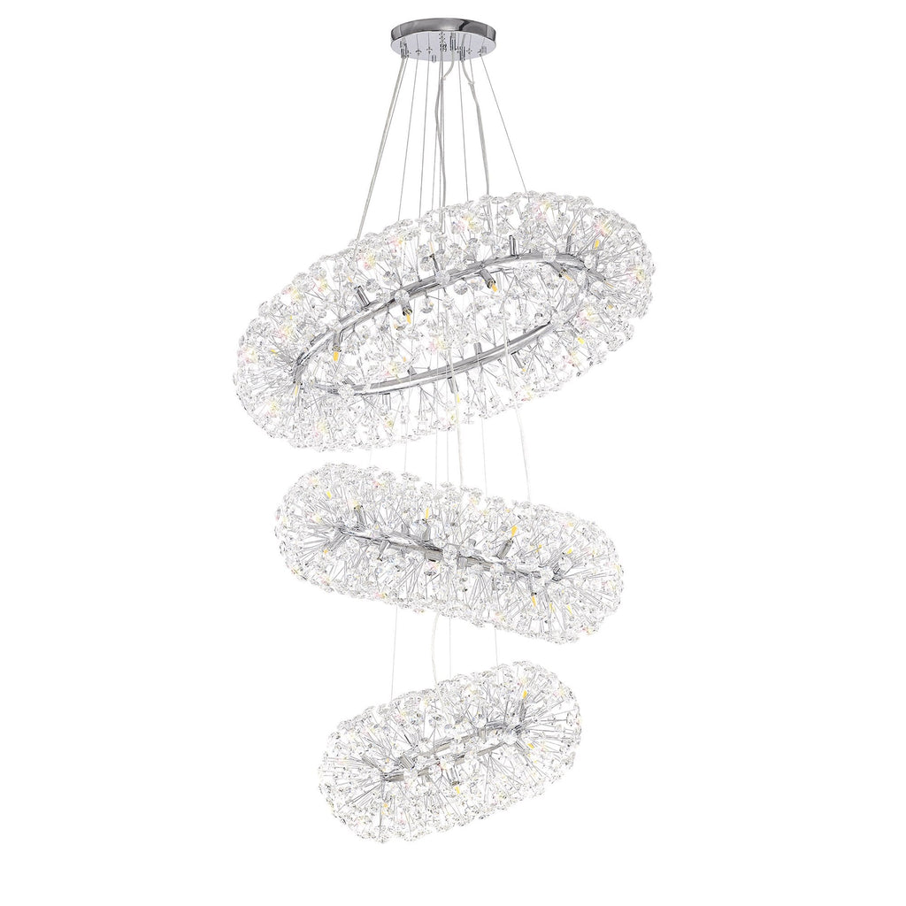 NL84239 Paris 58 Light 3 Tier Pendant Polished Chrome Crystal