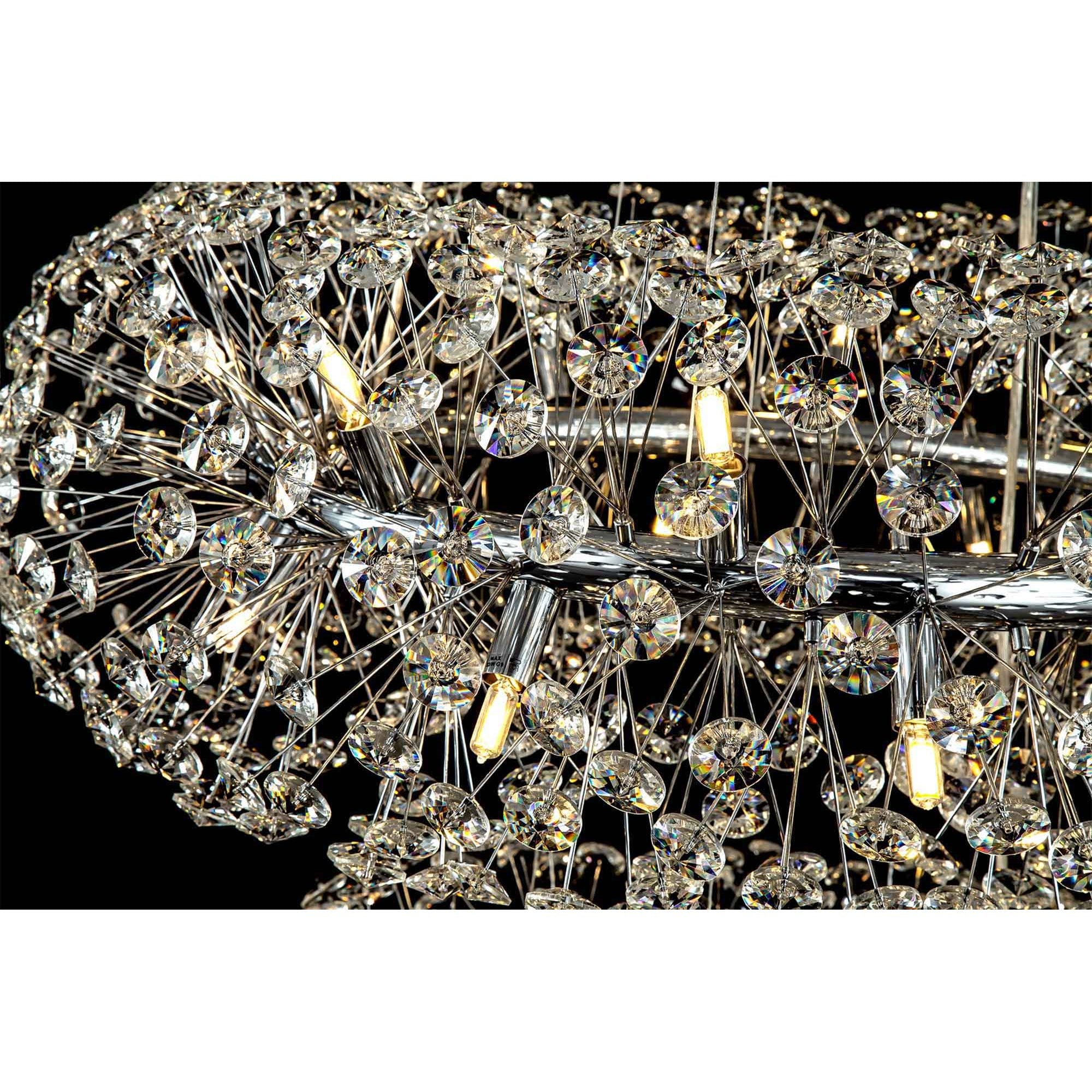 NL84239 Paris 58 Light 3 Tier Pendant Polished Chrome Crystal