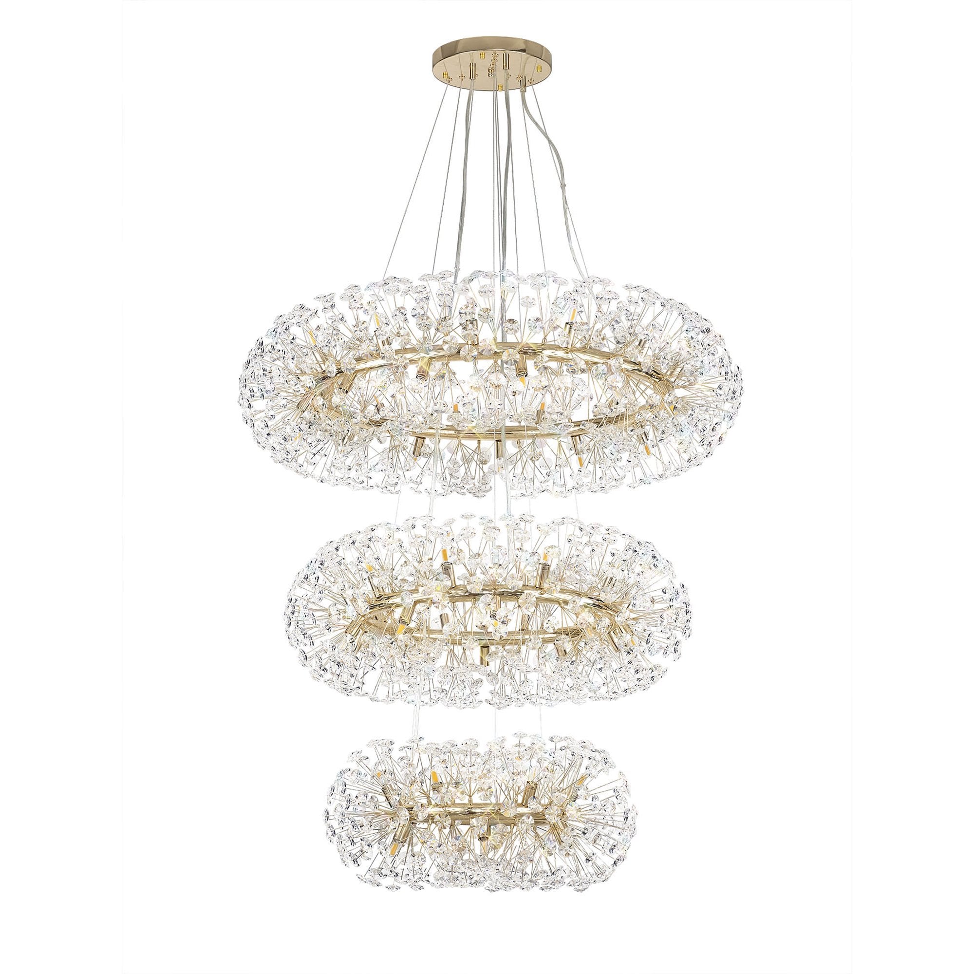 NL84249 Paris 58 Light 3 Tier Pendant French Gold Crystal