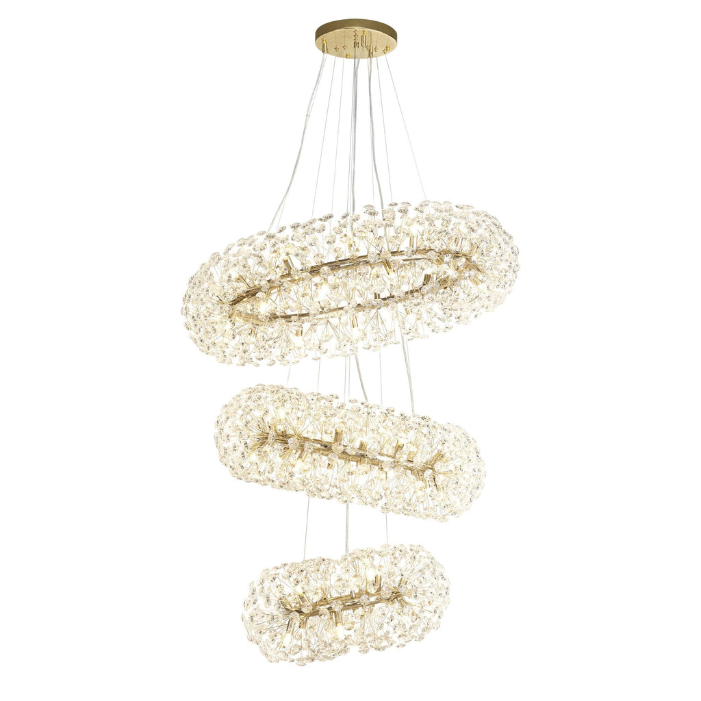 NL84249 Paris 58 Light 3 Tier Pendant French Gold Crystal