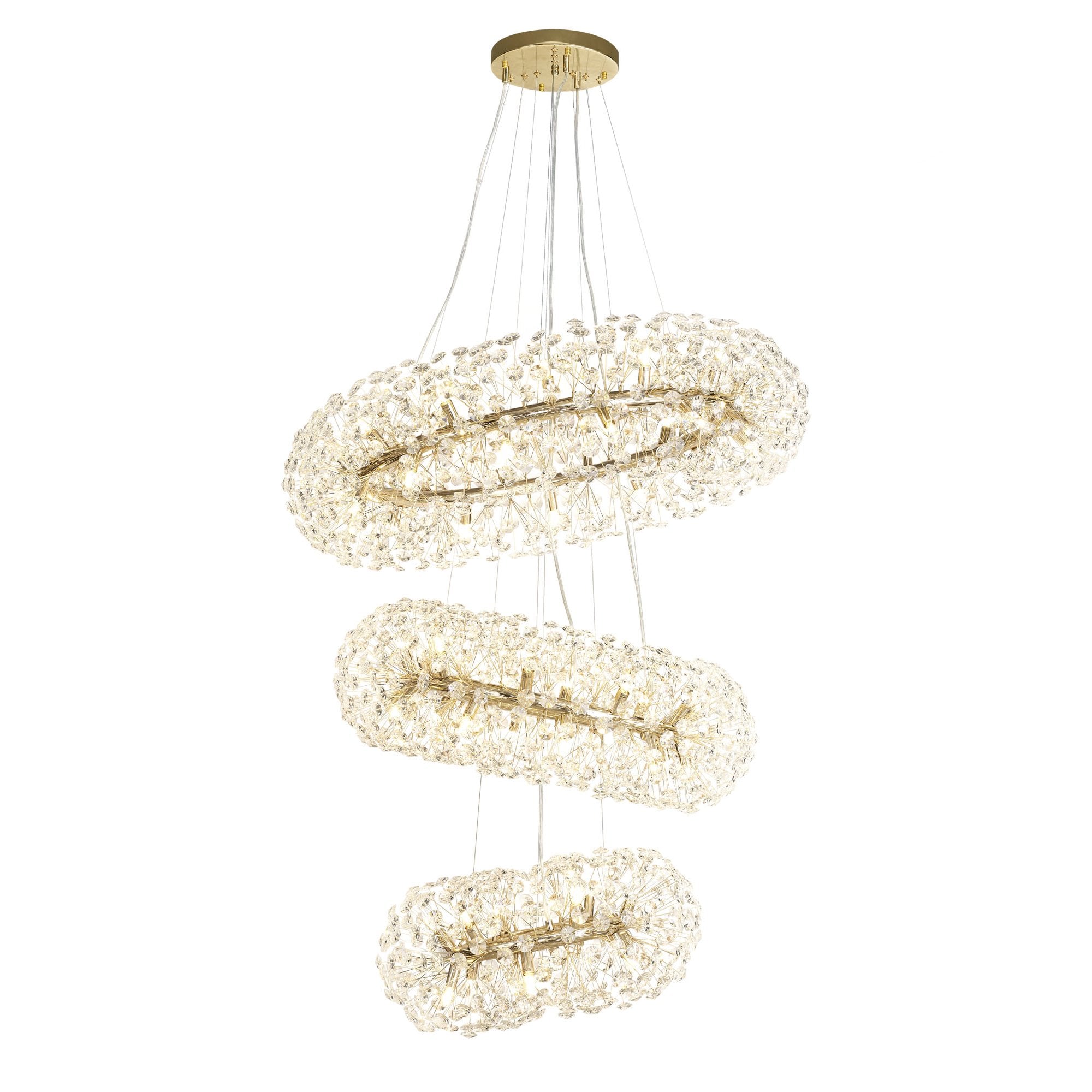 NL84249 Paris 58 Light 3 Tier Pendant French Gold Crystal