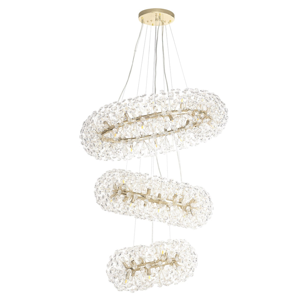 NL84249 Paris 58 Light 3 Tier Pendant French Gold Crystal