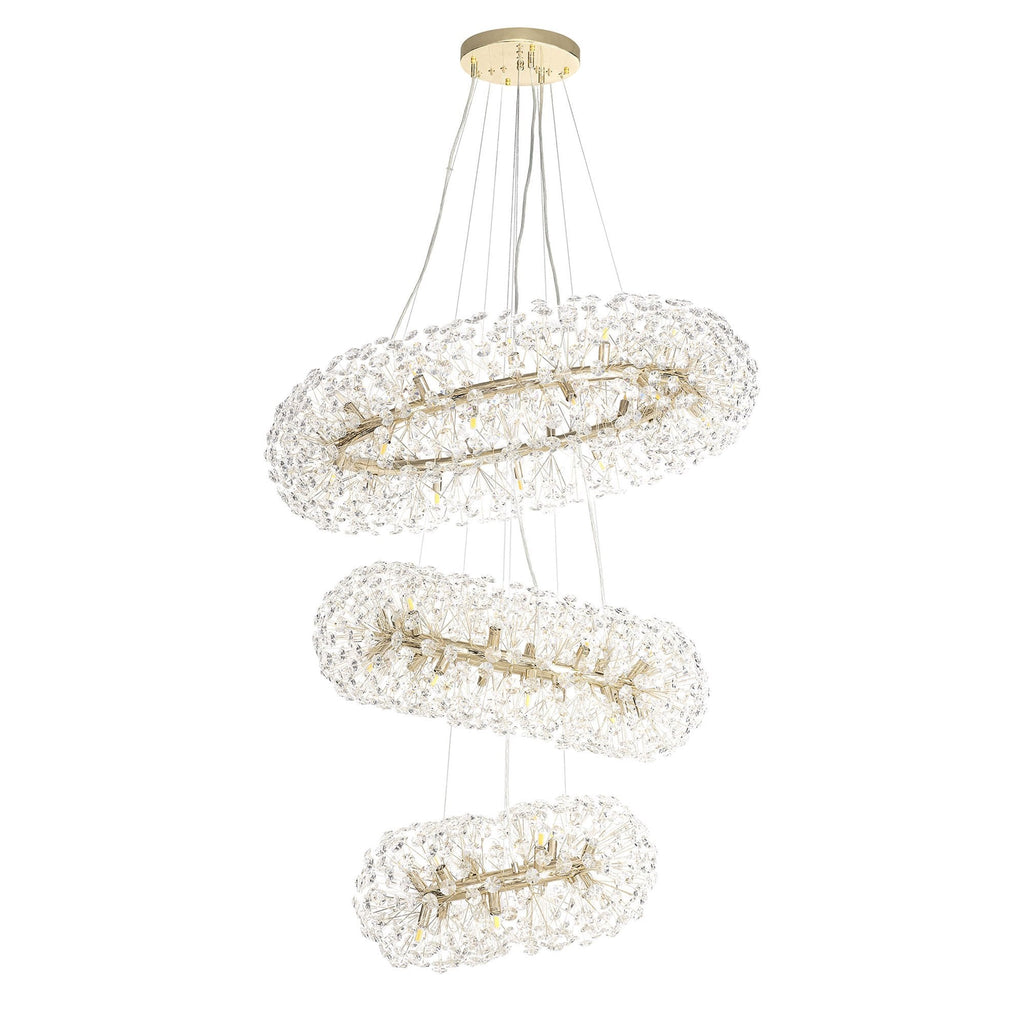 NL84249 Paris 58 Light 3 Tier Pendant French Gold Crystal