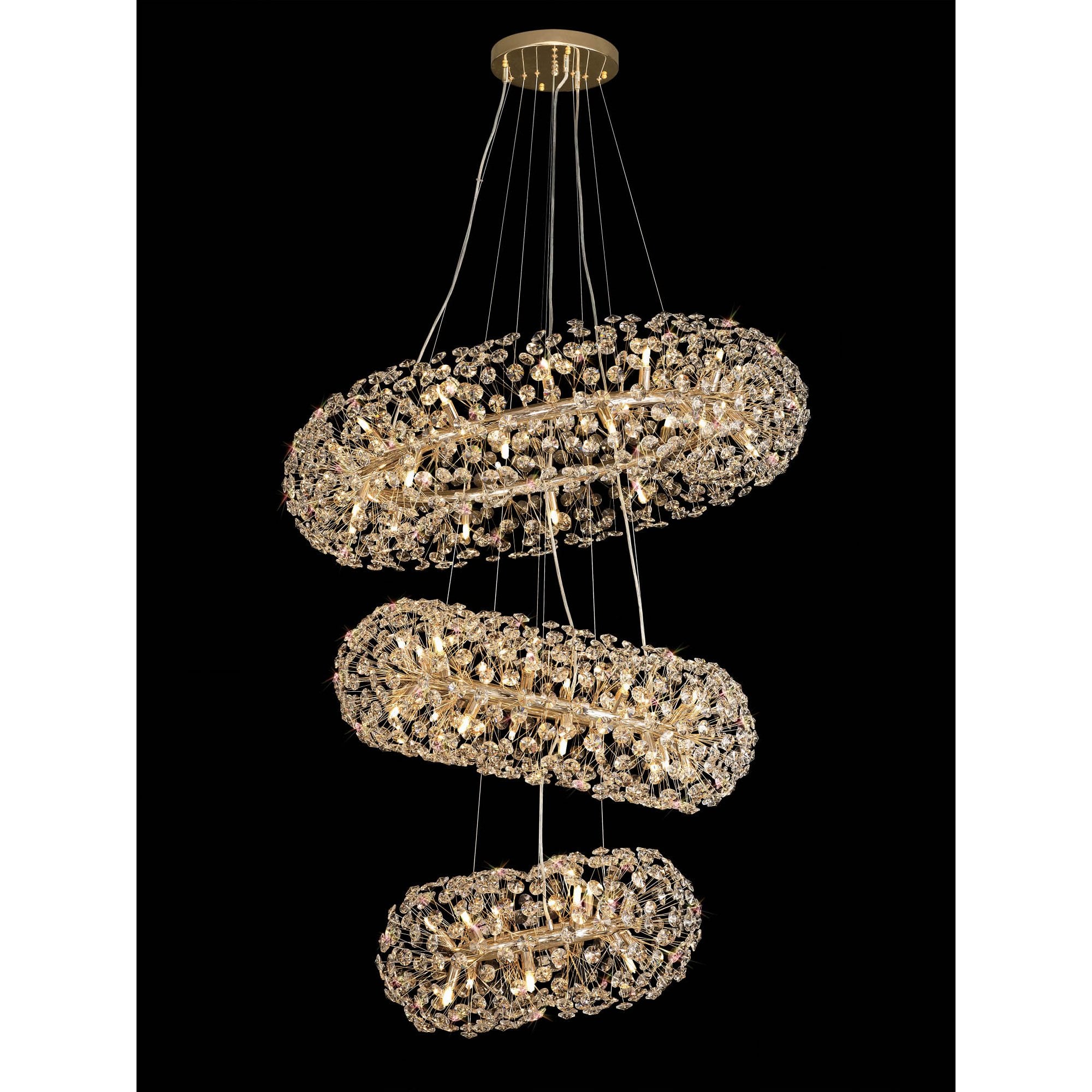 NL84249 Paris 58 Light 3 Tier Pendant French Gold Crystal